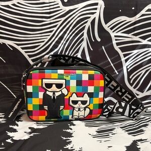 Karl Lagerfeld Colorful Checkered Crossbody Bag